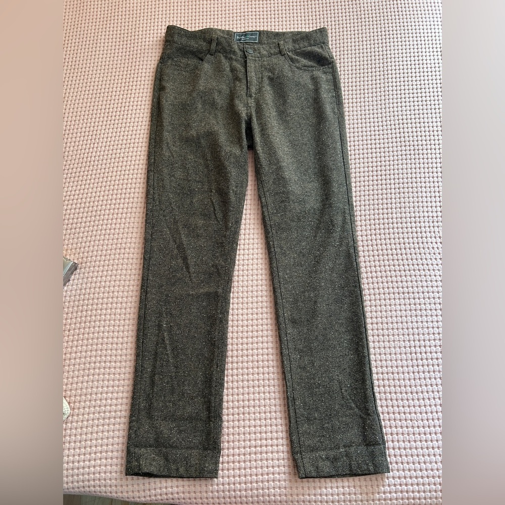 BROWN PAISLEY & GREY SLIM FIT JEANS STYLE TAPERED WOOL BLEND PANTS WAIST 32x32
